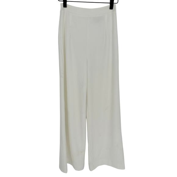Lulus New! White Wide-Leg Pants High Waisted Back Zipper Vacay Workwear XS - Picture 1 of 7